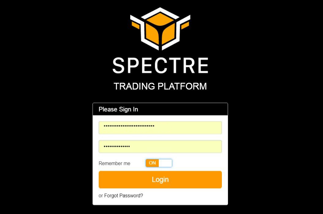 Альфа-версия платформы Spectre: Шаг 2. Авторизуйтесь в системе