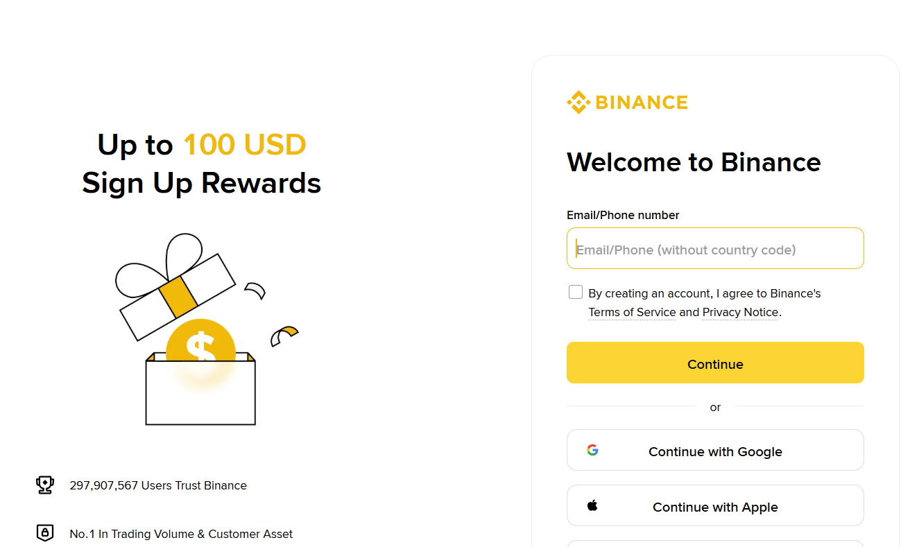 binance.com регистрация