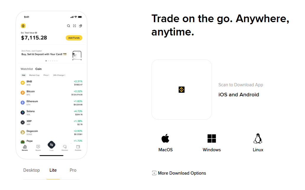 binance.com скачать мобильное приложение
