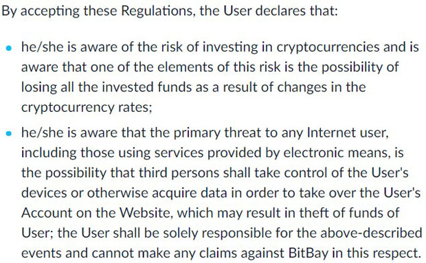 bitbay.net пользовательское соглашение