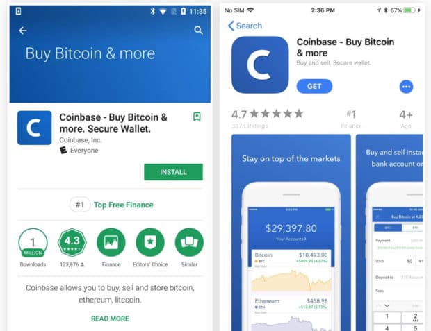 coinbase.com отзывы о мобильном приложении