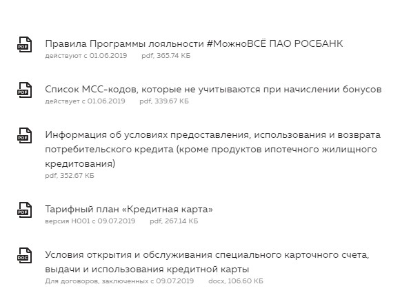 МожноВСЁ документы по кредитной карте
