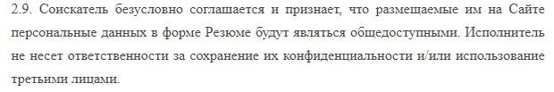 Правила пользования услугами сервиса Careerist