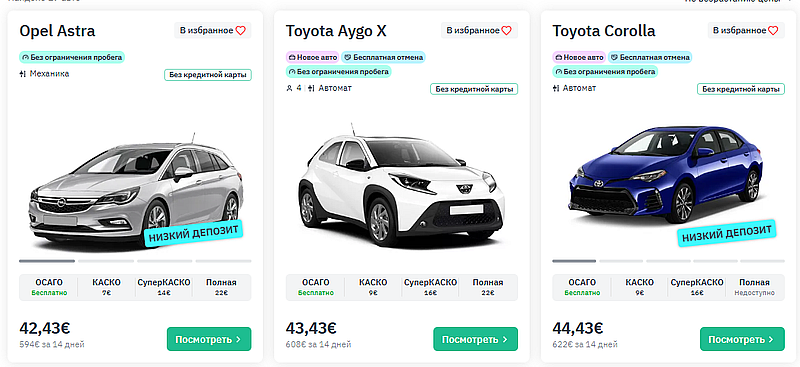 Localrent средний класс