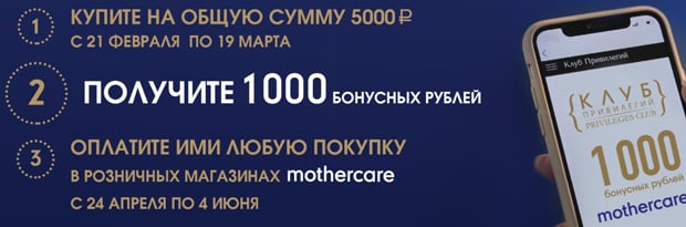 Mothercare клуб привилегий