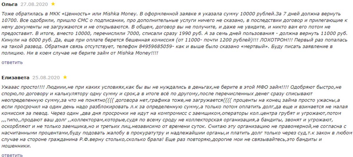 Mishka Money это развод? Отзывы об МФО | Это развод™