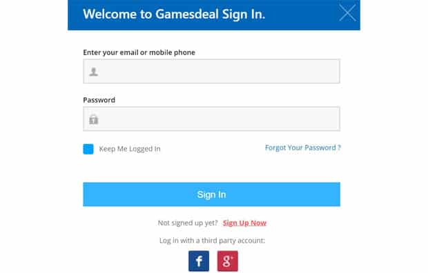 GamesDeal регистрация