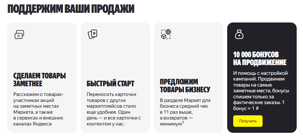 Яндекс Маркет продажи