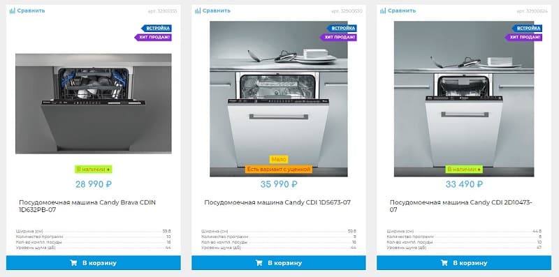 shop.candy.ru посудомоечная техника