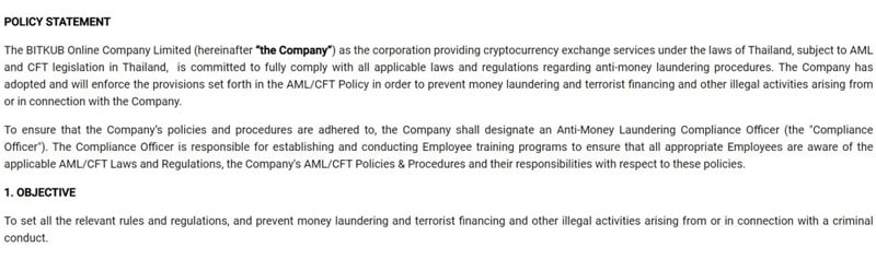 Биткуб политика AML/CFT