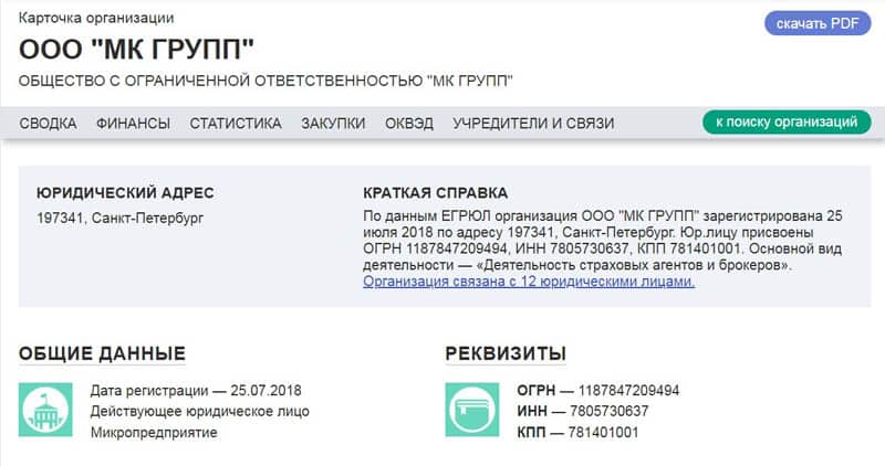 ИнсСмарт.ру регистрационные данные