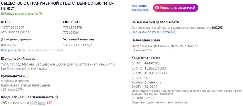 ntvplus.ru реквизиты
