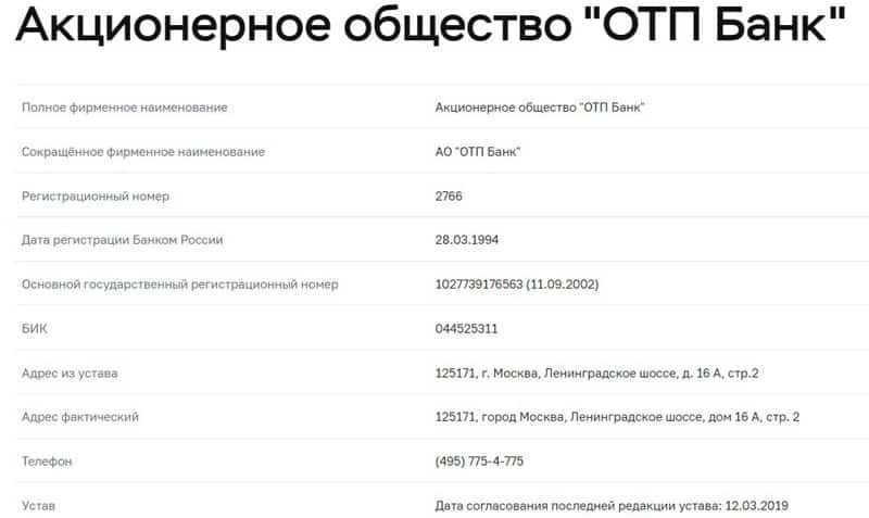 cards.otpbank.ru лицензия ЦБ РФ