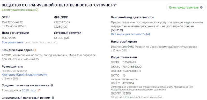 sutochno.ru регистрационные данные