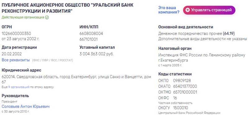 ubrr.ru регистрационные данные
