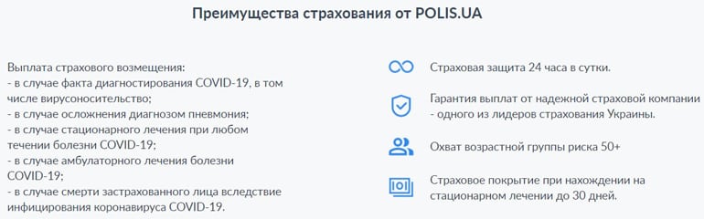 Polis.ua страхование от коронавирусе