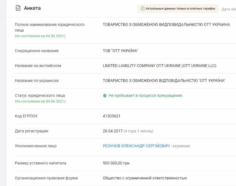 Свит.ТВ регистрационные данные