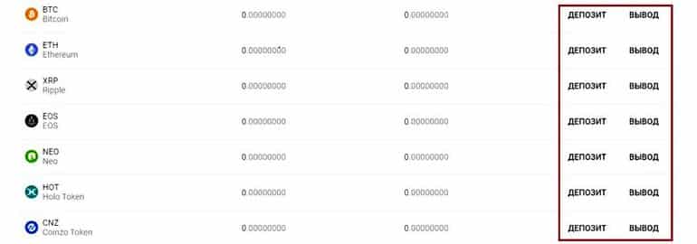 coinzo.com пополнение счета на криптобирже Coinzo пополнение счета