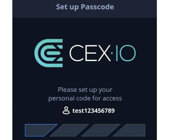 CEX.IO регистрация в мобильном приложении