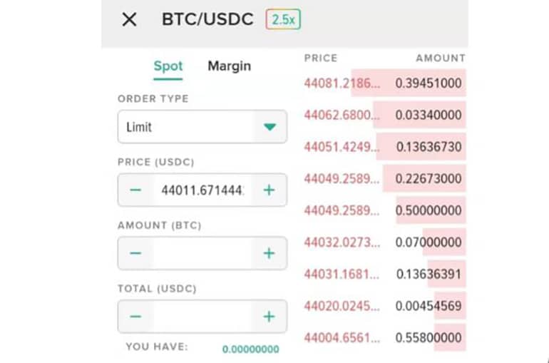 Poloniex торговля в приложении