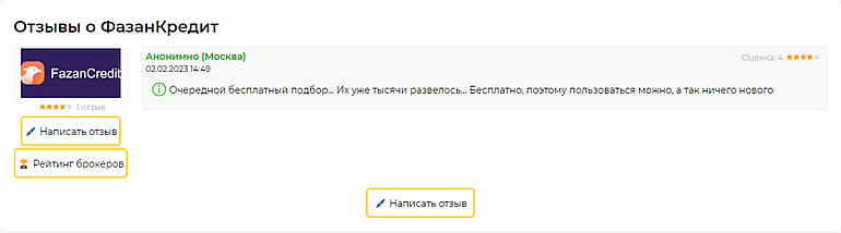Fazancredit отзывы