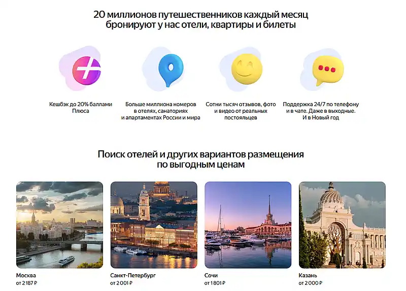 Сервис Яндекс.Путешествия
