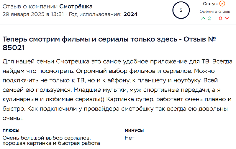 Отзыв о smotreshka