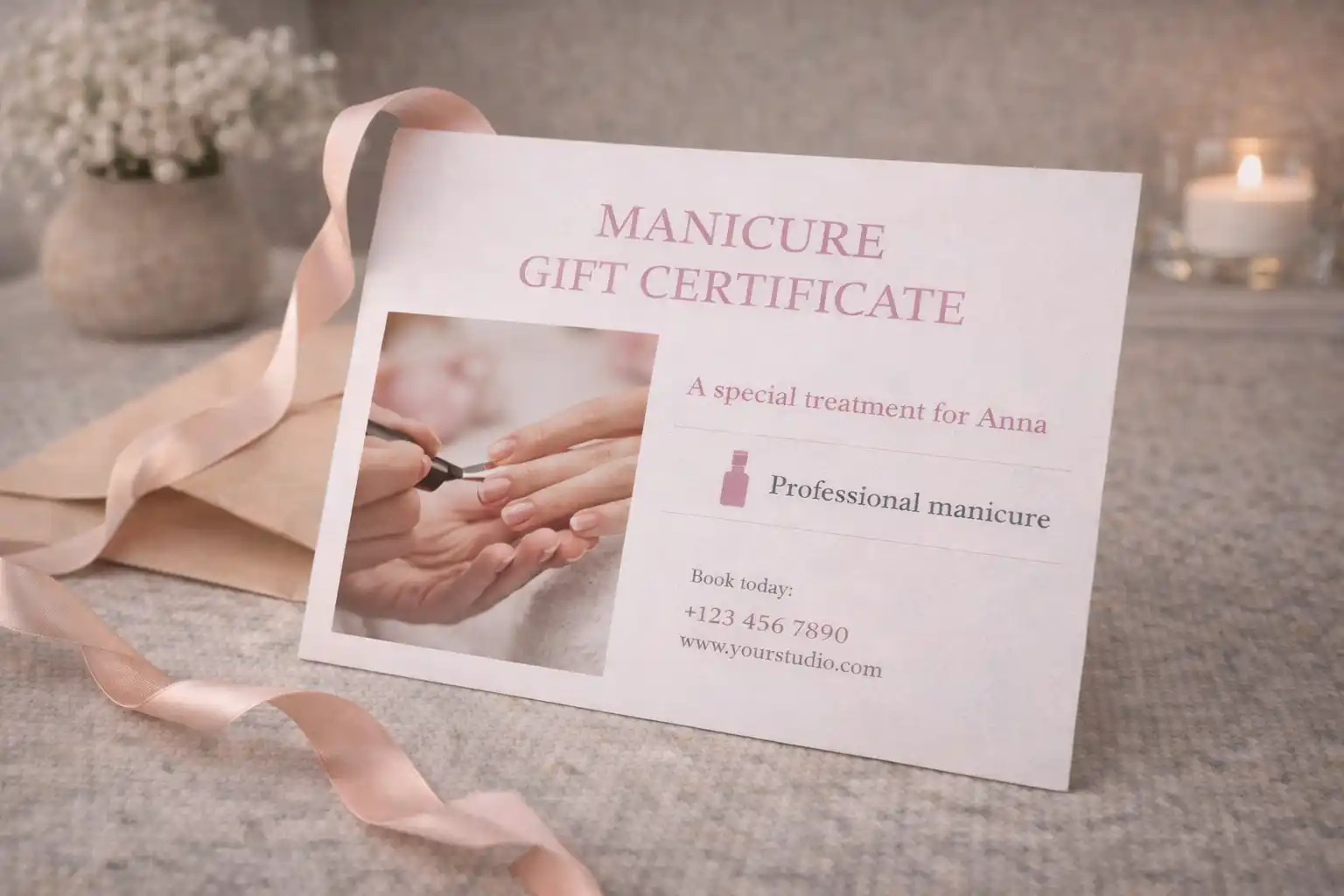 Сертификат на маникюр или уход Сертификат на маникюр