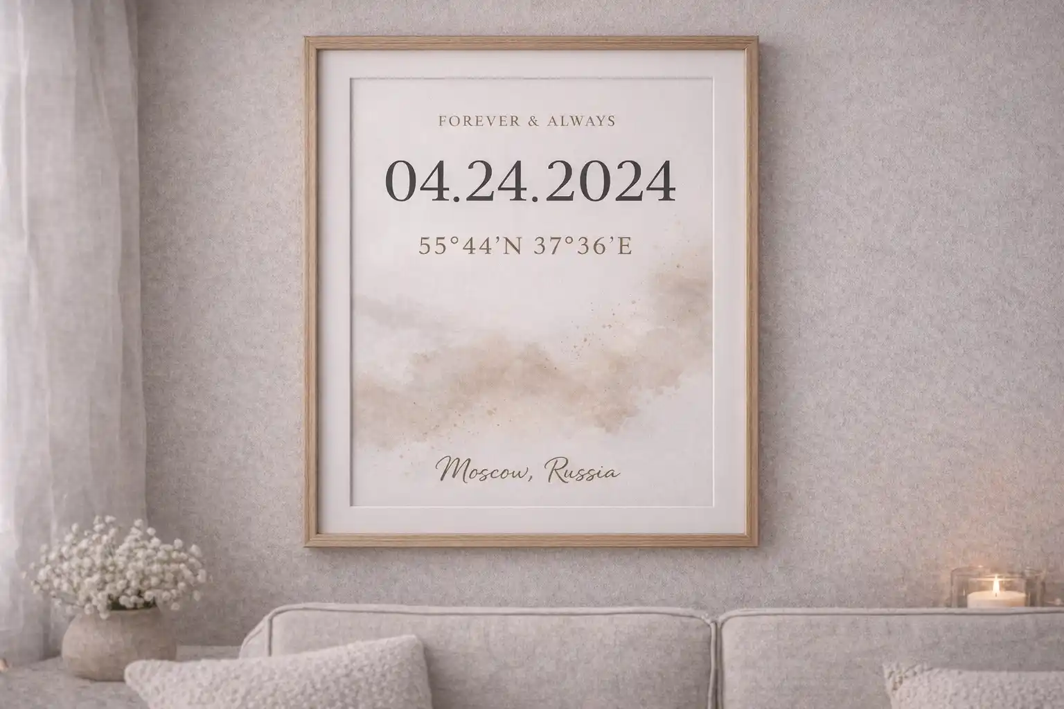 Настенный постер с персональной датой Настенный постер