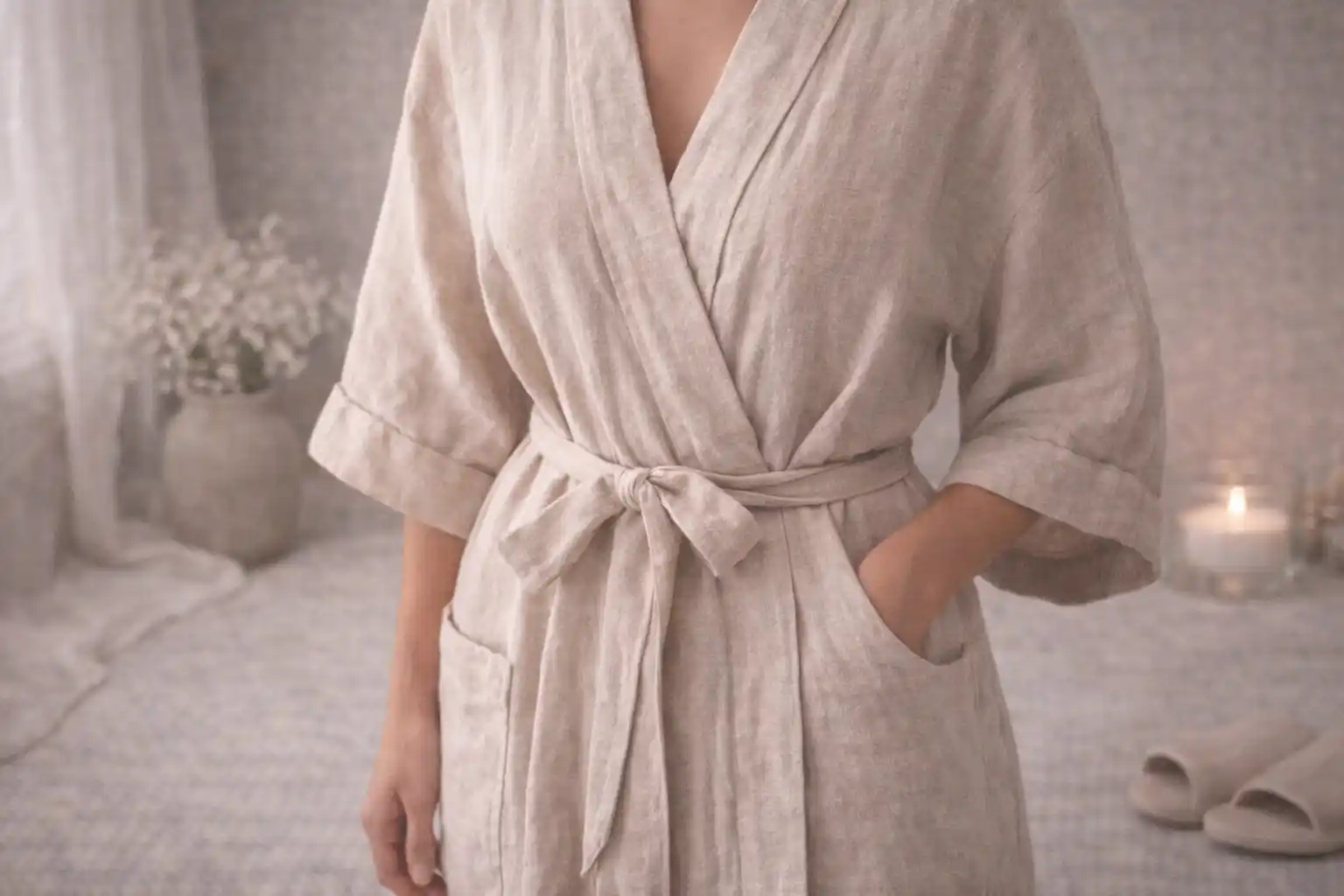 Домашний халат из натуральной ткани Домашний халат