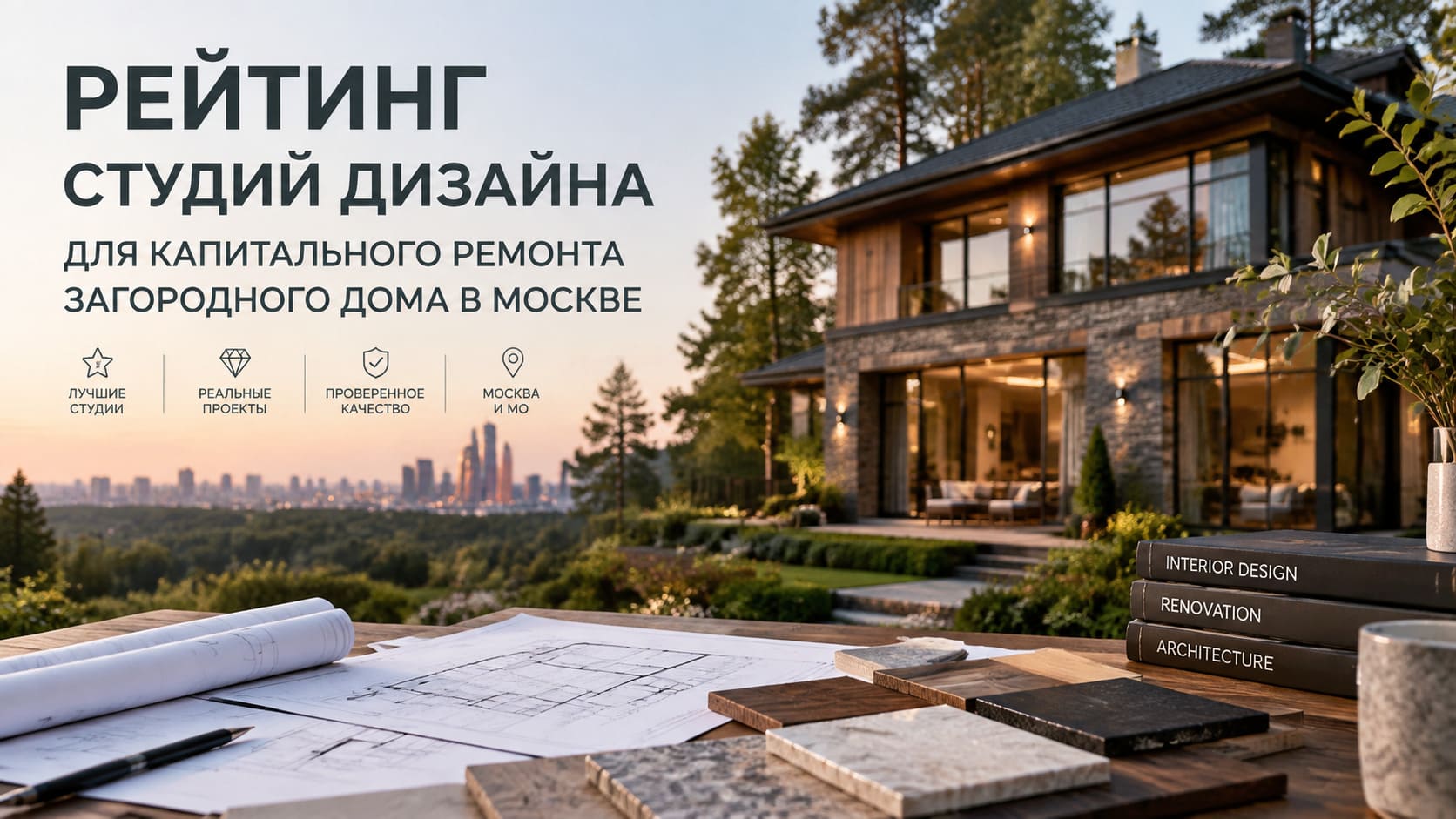 Рейтинг студий дизайна для капитального ремонта загородного дома в Москве