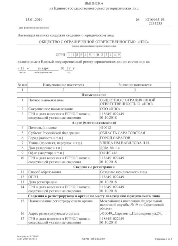 Независимое экспертное сообщество: данные о регистрации компании