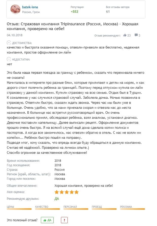 Tripinsurance отзывы клиентов Трипиншуранс отзывы