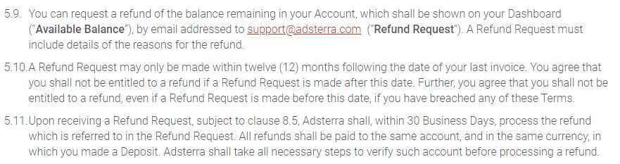Адстерра: возврат средств adsterra.com возврат средств