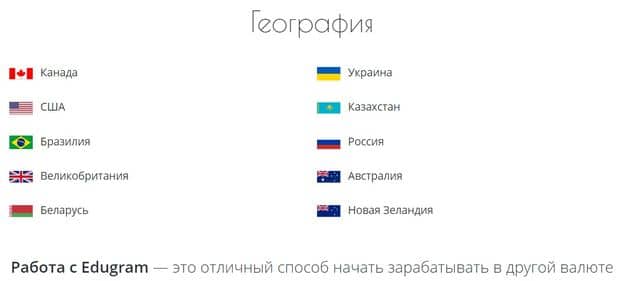 В каких странах работает сеть Edugram edugram.com в каких странах работает сеть