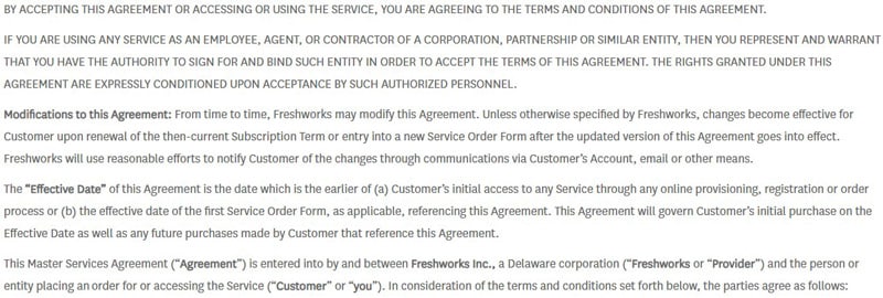 freshworks.com условия пользовательского соглашения Freshchat пользовательское соглашение