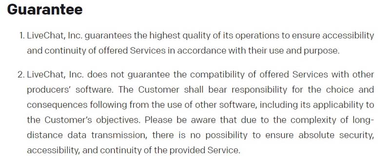ЛайвЧат.ком гарантии сервиса ЛайвЧат гарантии